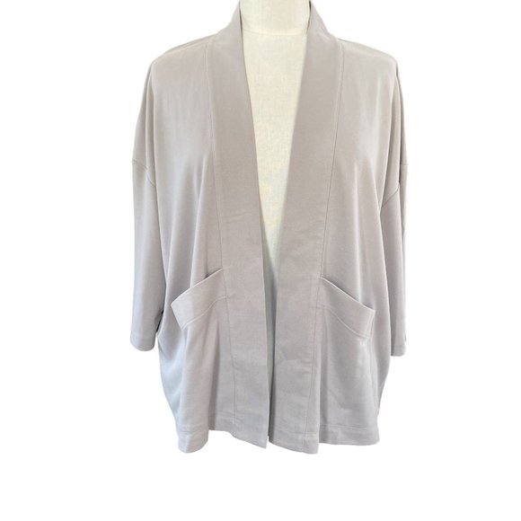 PureJill J. Jill Sand-Washed Open Coastal Beachy Neutral Knit Cardigan Jacket-M - Picture 5 of 11